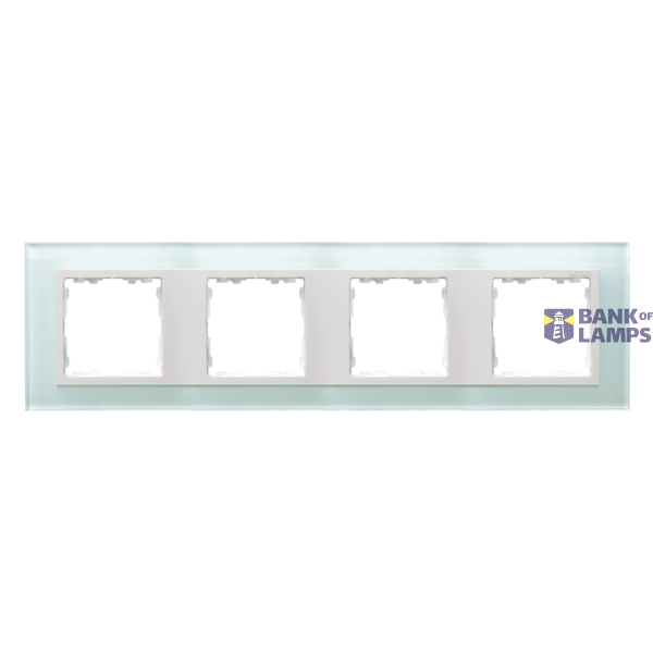 Quadruple frame, glass, Plain / White image 1