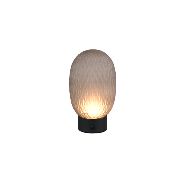 Facette LED table lamp smoke/matt black rechargeable image 1
