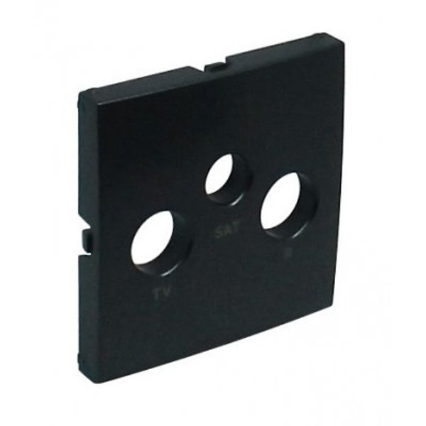 COVER PLATE FOR R-TV-SAT SOCKETS MATTE BLACK image 1