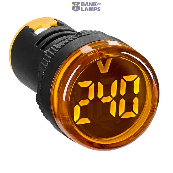 Voltmeter, 22.5 mm, 50-500 VAC, yellow, round image 1