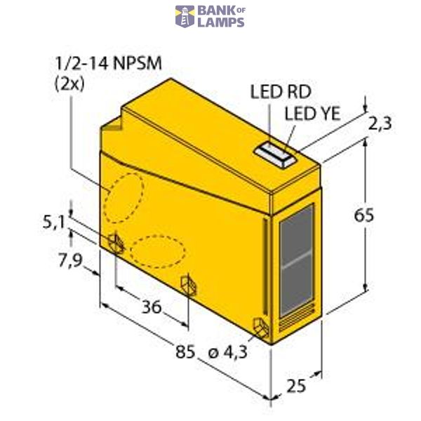 Photoelectric Sensor Diffuse Mode Sensor   Q85BB62D-B image 1