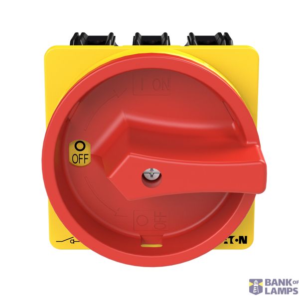 P3 Main switch, 80 A,Flush mounting, 3 pole, Form E, Red, Door couplin image 5