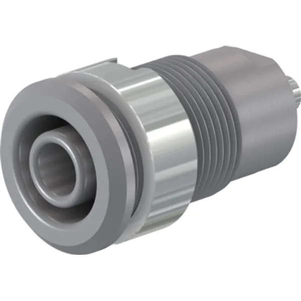 4 mm socket, solder connection, mounting Ø 12.2 mm, CAT III, gray, 49.7049-28 image 1