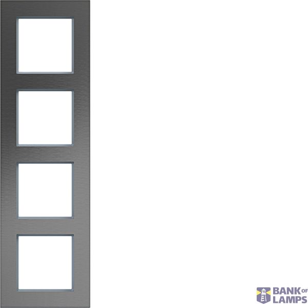 Cover frame 4-way vertical, A.8, stainless steel image 1