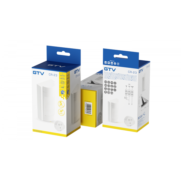 Motion sensor CR-23 PET, max. 1200 W, detection angle 120°, range 12 m ± 1.8-2.2 m, IP65, white image 2