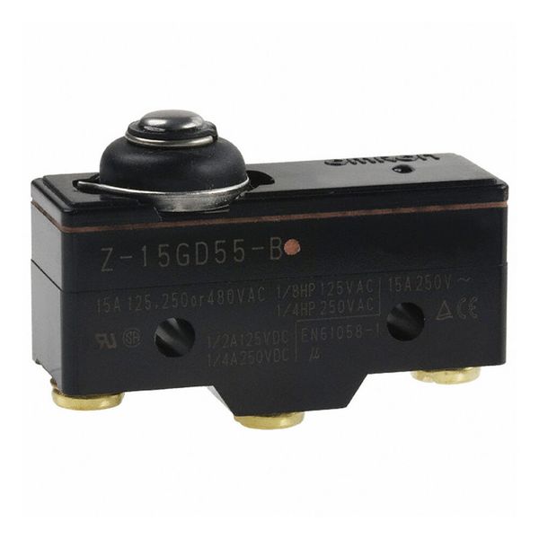 General purpose basic switch, short spring plunger, SPDT, 15 A, drip p Z15G1326B image 2