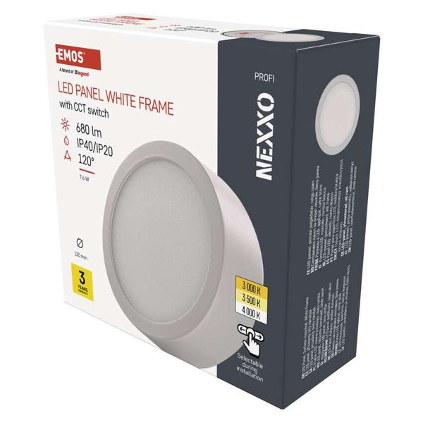 LED surface luminaire NEXXO, round, white, 7.6W, with change CCT image 1