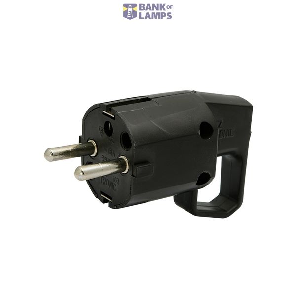 Single Socket with a handle, with earthing contact "uni-schuko" 16A 250V IP20 black  VWUC 325-05 image 1
