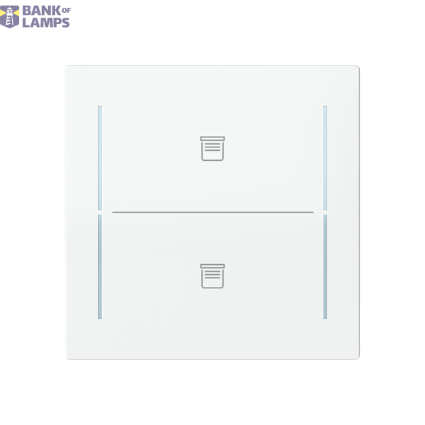 LFJT/A.2.70.1-44G Cover plate with legend with Symbol "venetian blind" studio white - Trevion® image 1