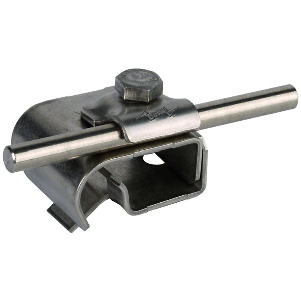 Gutter clamp StSt f. bead 16-22mm with clamping frame for Rd 6-10mm image 1