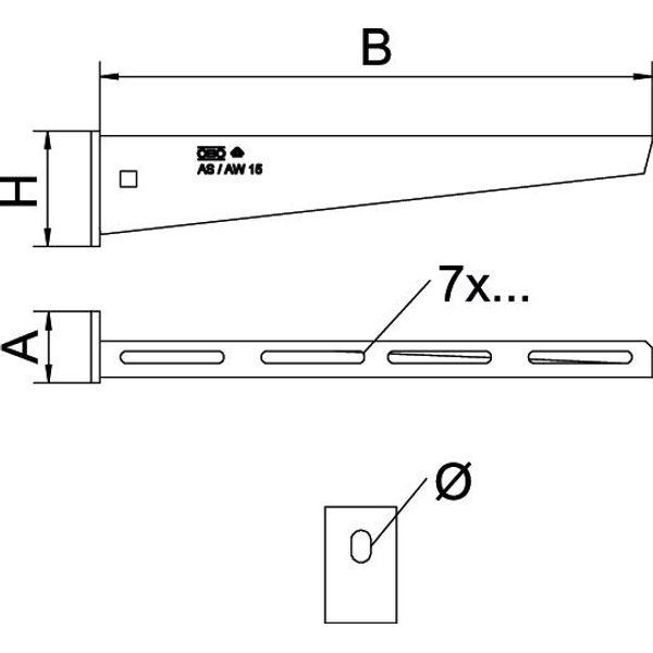 AW 15 11 A4 Wall and support bracket with welded head plate B110mm image 2