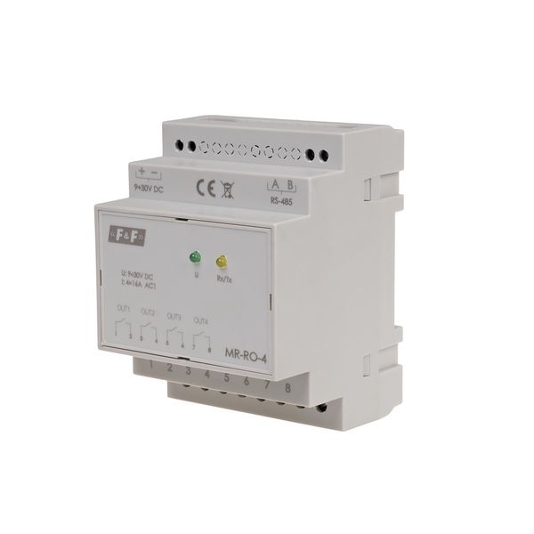 relay output expansion module, with MODBUS RTU output, 4-channel, 4x1Z 16A contact, 4 modules image 1