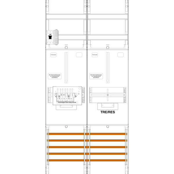 Counter field Z1BR1B-ZSK-HSS, 2 fields, H=1050mm, 1-3.HZ, 1 ZSK set, 1 HSS, 1 TRE (Z1BR1B-ZSK-HSS) image 1