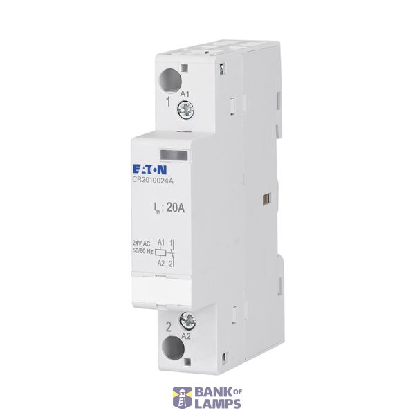 Installation contactor, 20A, 24V AC, 1NO image 1