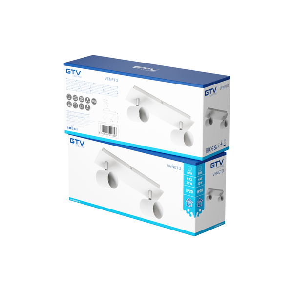 Ceiling luminaire VENETO, IP20, max. 2*20 W, GU10, round, white image 3