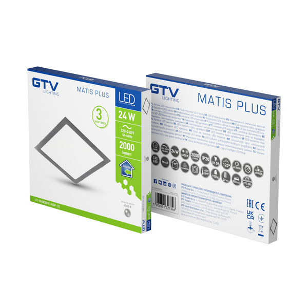 LED luminaire MATIS PLUS, 24 W, 2000 lm, IP20, AC220-240V, 50/60 Hz, 120°, 4000K, recessed, black image 2