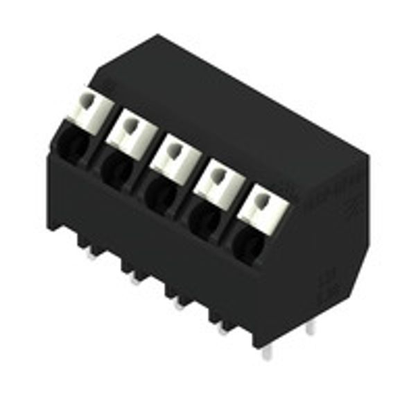 Printed circuit board terminals, 5.08 mm, Number of poles: 5, 135°, Solder pin length (l): 3.5 mm, black, PUSH IN with actuator, Clamping range, max. : 1.5 mm², Tape image 1