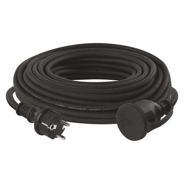 Extension Cord 20 m / 1 socket / black / rubber-neoprene / 250 V / 1.5 mm2 image 1
