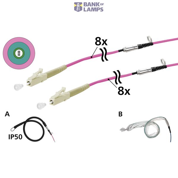 OpDAT VIK Universal cable 8xOM4, LC-LC, 40 m, one-sided pulling aid IP image 2