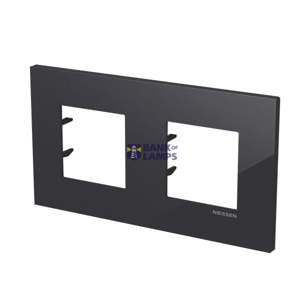 Frame 2-gang / 2+2-modules - Niessen logo - S - Tacteo Black image 3