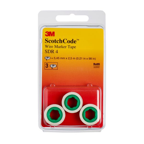 3M™ ScotchCode™ Wire Marker Tape Refill Roll, SDR-4, Pack of 3 rolls image 4