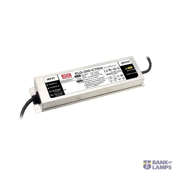 ELG-200-C700A-3Y Led driver, IP65 200,2W, 142-286V, 700mA CC + PE, MEAN WELL image 1