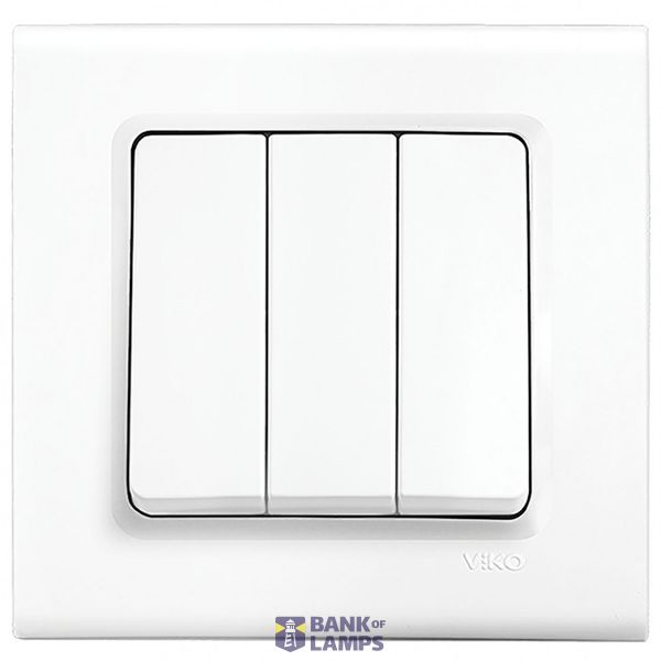 Linnera-Rollina Three Gang Switch White image 1