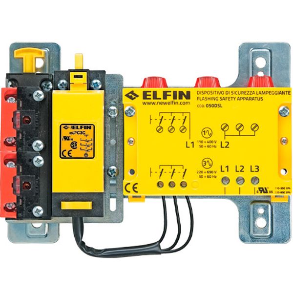 Three-phase flashing safety device 220-690V, interlock limit switch 1 N.C. + 2 N.C. aux. image 1