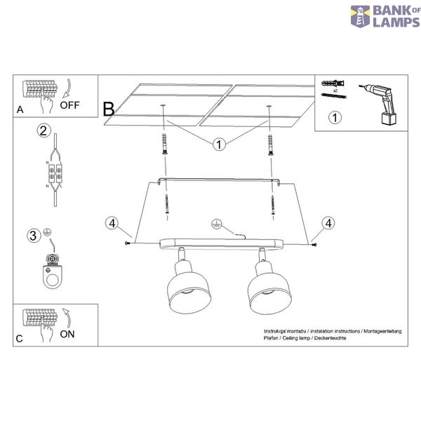 Ceiling lamp ELBA 2 black image 13