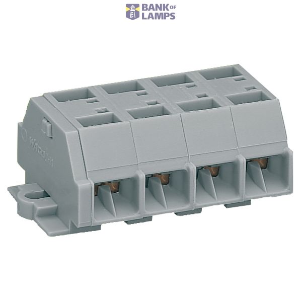 4-conductor terminal strip without push-buttons with fixing flanges gr image 2