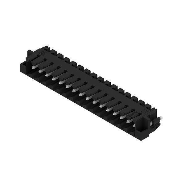 PCB plug-in connector, male header, Clip-on flange, THT/THR solder connection, 3.50 mm, Number of poles: 16, 90°, Solder pin length (l): 1.5 mm, tinned, black, Box image 2