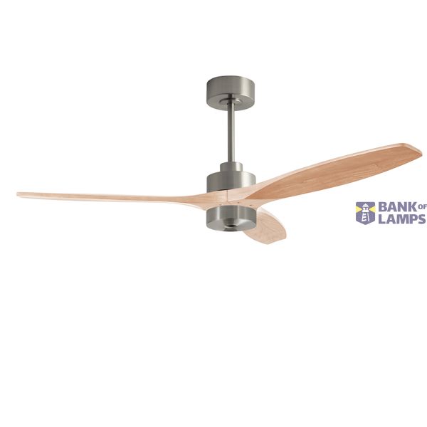 Fan Stem Evo ø1220mm Play Satin Nickel with Light Wood Blades image 1