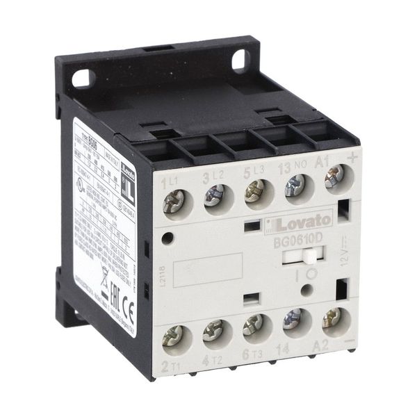 Three-pole contactor, IEC operating current Ie (AC3) = 6A, DC coil, 125VDC, 1NO auxiliary contact image 1