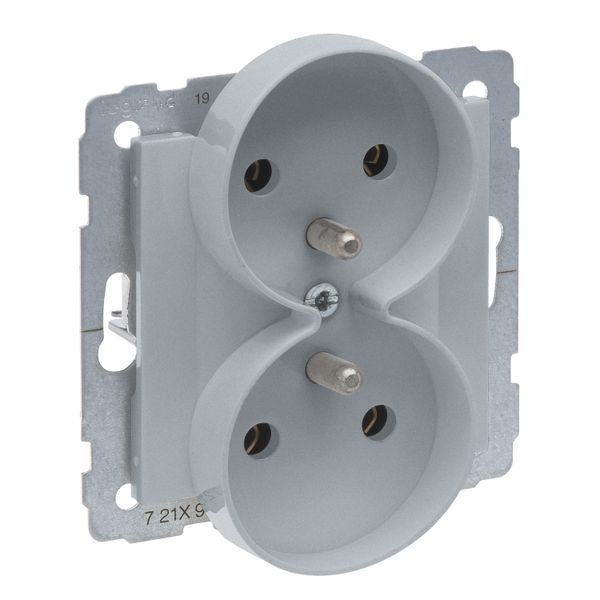 2X2P+E SOCKET FRENCH STANDARD SCREW TERMINALS (SPECIFIC POLISH) ALUMINIUM image 1