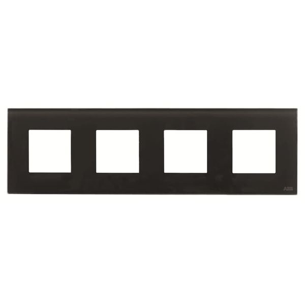 N2274 CN Frame 4-gang / 2+2+2+2-modules - Noble - Black Glass image 1
