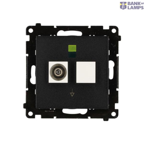 Equipotential socket, module, black matt image 1