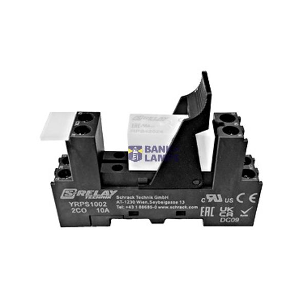 SET: PCB Relay, 2 CO, 8A, 230VAC, 5mm/Socket/Retaining clip image 1