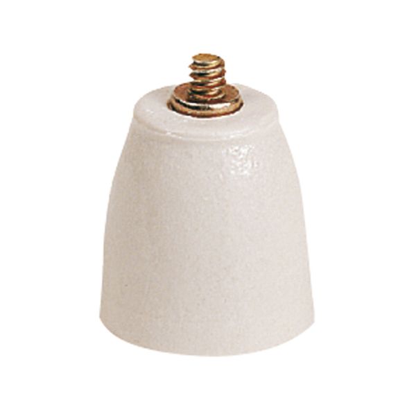 Three-pole porcelain terminal block with 2 fixing holes, center distance 10mm, capacity 2.5mm² image 1
