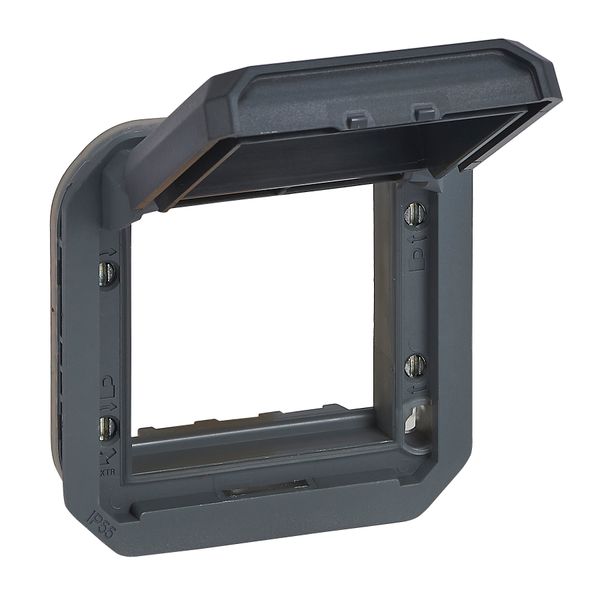PLEXO MOSAIC ADAPTOR WITH NON-TRANSPARENT FLAP - ANTHRACITE - MECHANISM image 1