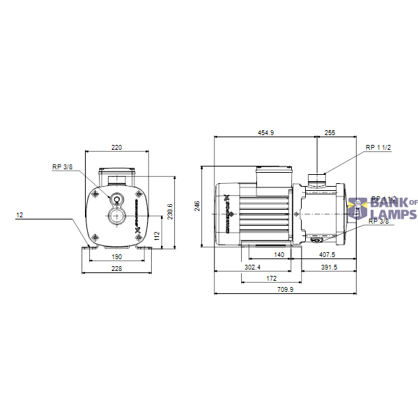 Horizontal multistage pump CM 10-8 A-R-I-E-AQQE F-A-A-N 400Y image 2
