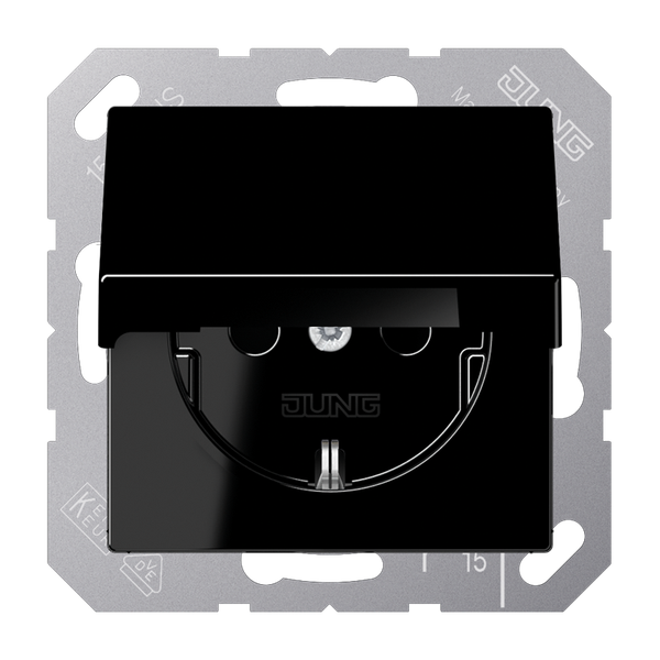 SCHUKO® socket with hinged lid A1521KLSW image 1