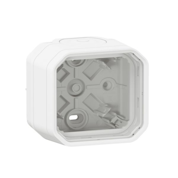 PLEXO 1 GANG BOX - 2 MEMBRANE GLANGS 1 ENTRY - WHITE image 1