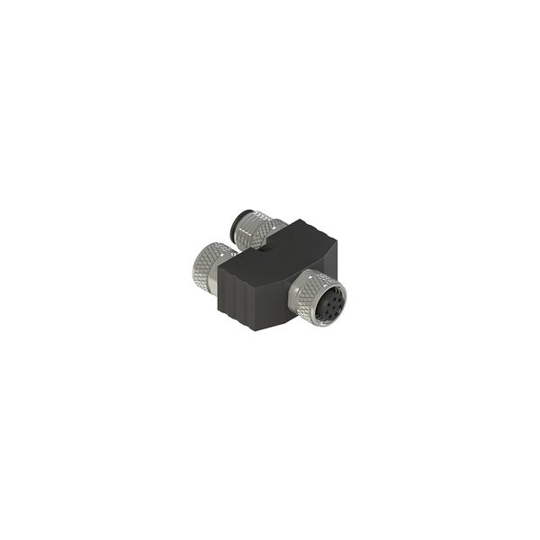 M12 connector, Y-shaped, for series connections without cable image 1