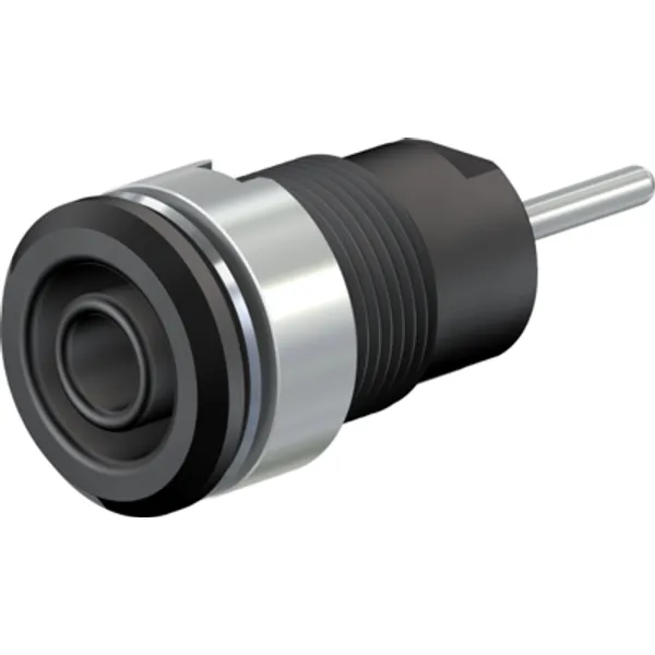 4 mm socket, round plug connection, mounting Ø 12.2 mm, CAT III, black, 49.7048-21 image 1