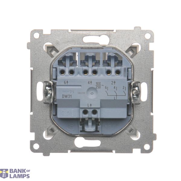 IP two-circuit switch, LED illuminated, (module), 16AX, Screw, Silver matt, metalic image 1