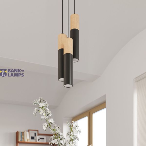 HANGING LAMP PABLO 3L BLACK GU10 3X40W IP20 image 5