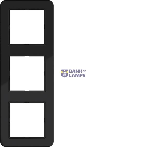 Triple cover frame, C.1, glossy night black image 1