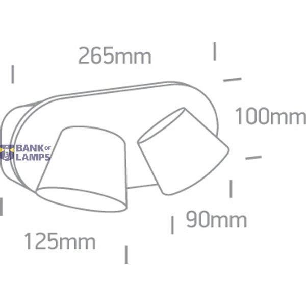 WHITE WALL SPOT 2x6W WW IP20 230V image 3
