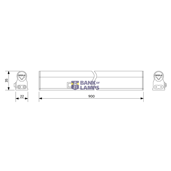 LED E T5 batten 900 11W S 4000K BL image 4