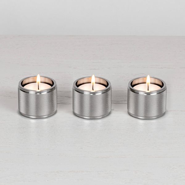 TEALIGHT CANDLE HOLDER / CROSS / STEEL / SET OF 3 image 2